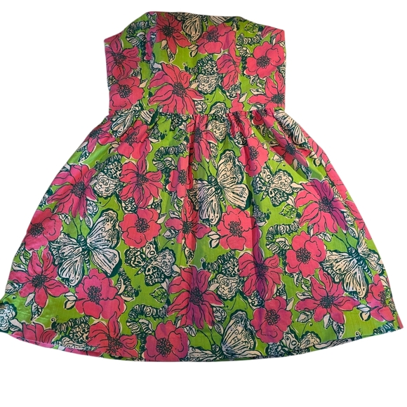 Lilly Pulitzer Lottie Green Pink Bloomin Cacoonin Butterfly Floral Dress 6 EUC - Picture 13 of 15